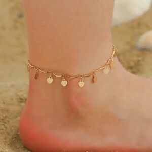 *THEODOSIA* Gold Simple Charm Dangle Fashion Anklet